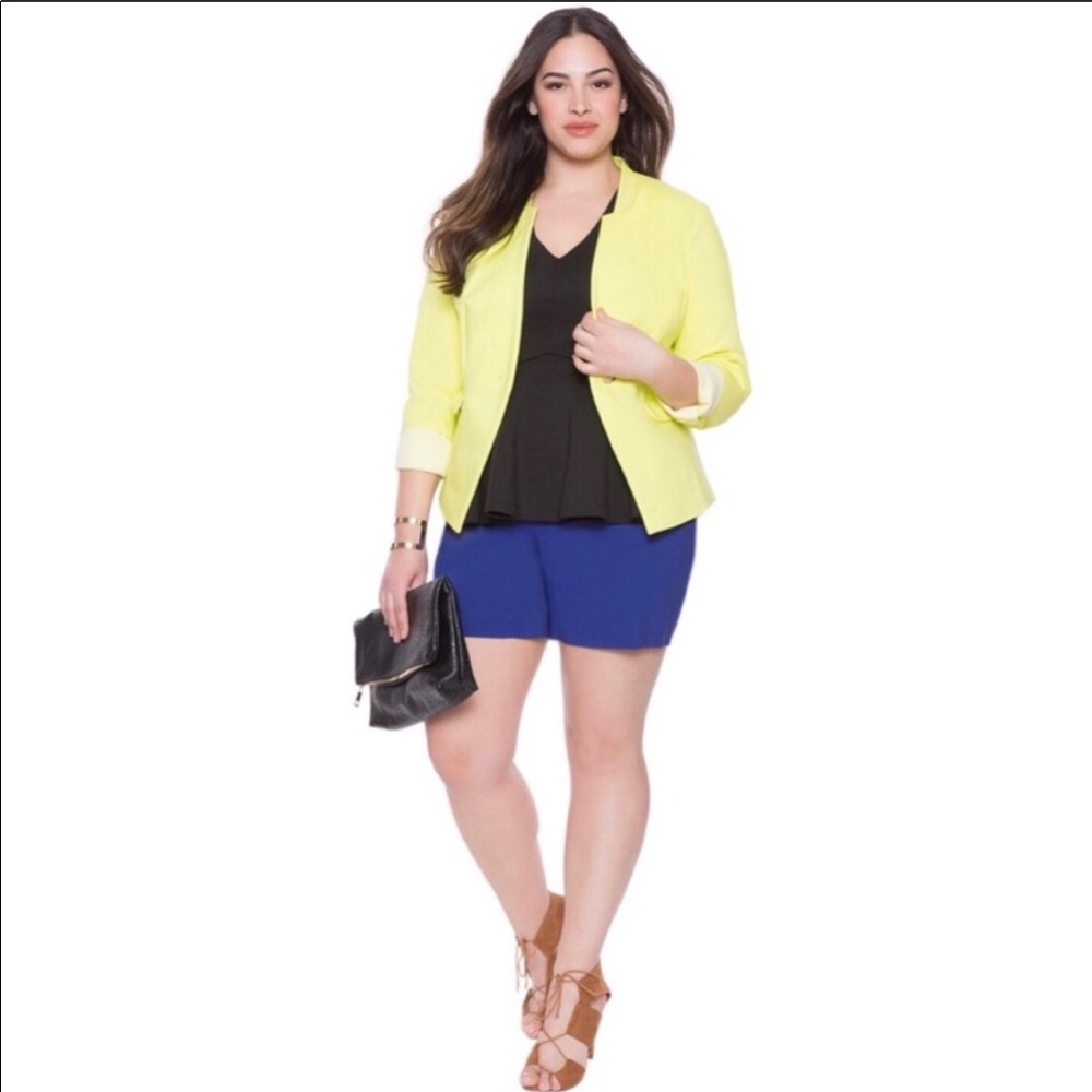 Eloquii Sadie High Waisted Side Zip Dress Shorts